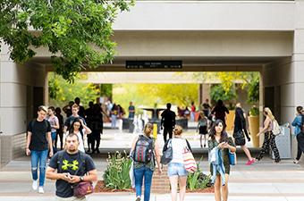 students walking