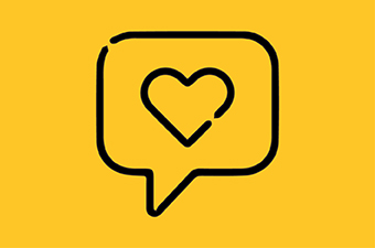 heart in speech bubble
